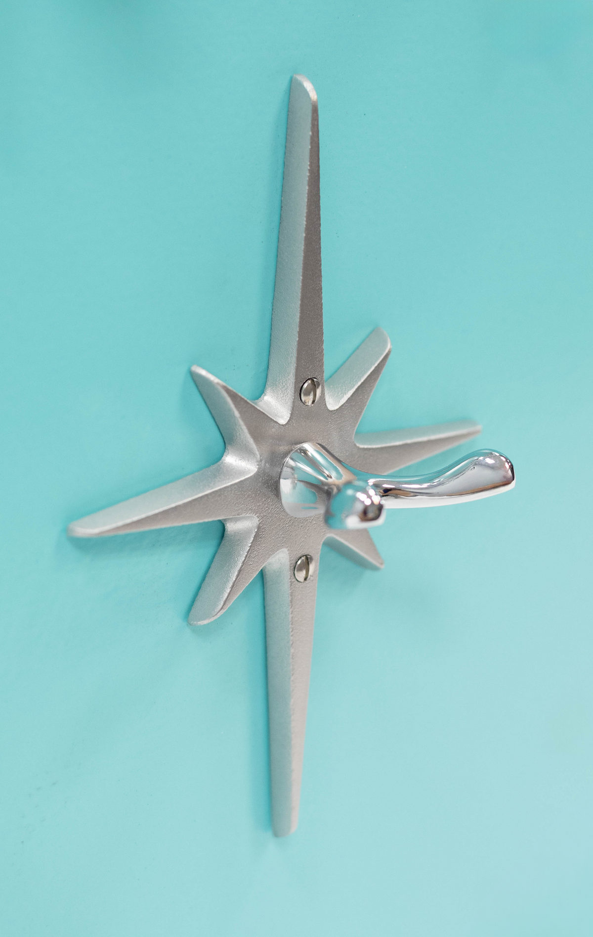 Atomic Starburst Robe Hook | Mid-Century Modern Bathroom Hardware
