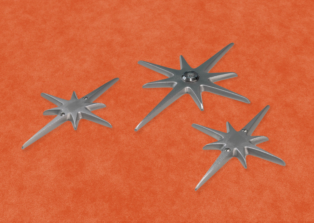 Atomic Starburst Door Trio — 10½-Inch Center Star