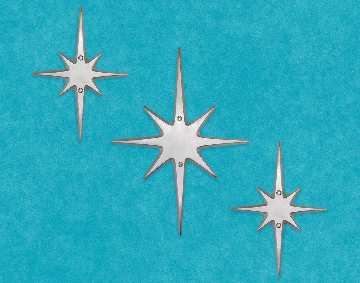 Atomic Starburst Door Trio — 10½-Inch Center Star
