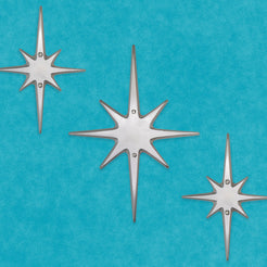 Atomic Starburst Door Trio — 10½-Inch Center Star