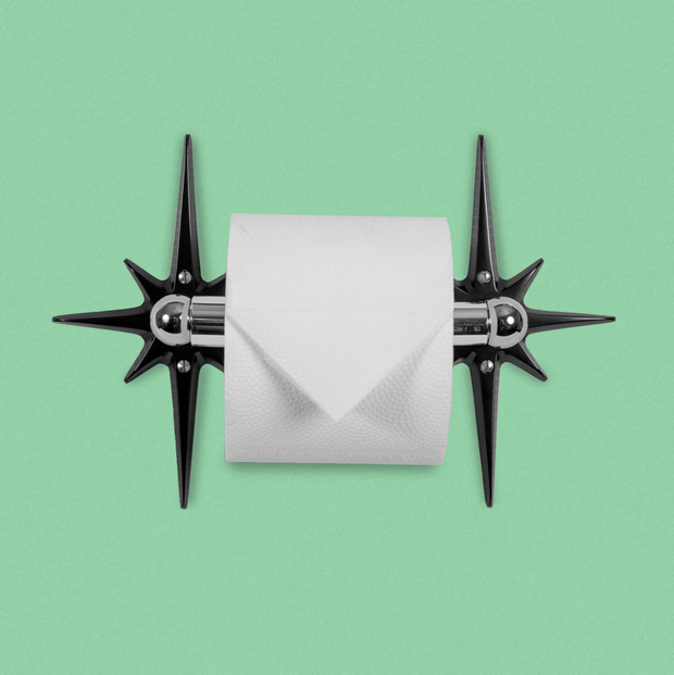 Atomic Starburst Toilet Paper Holder — Midnight Star Edition
