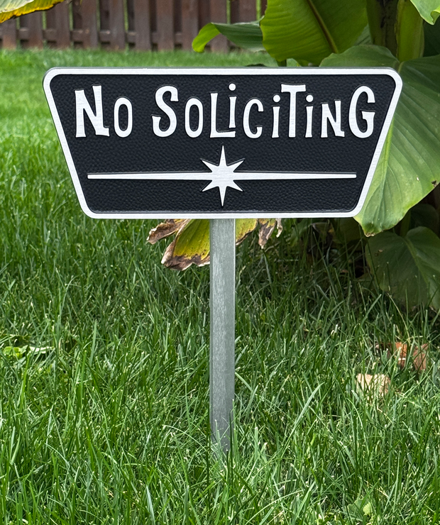 Atomic Starburst "No Soliciting" Sign