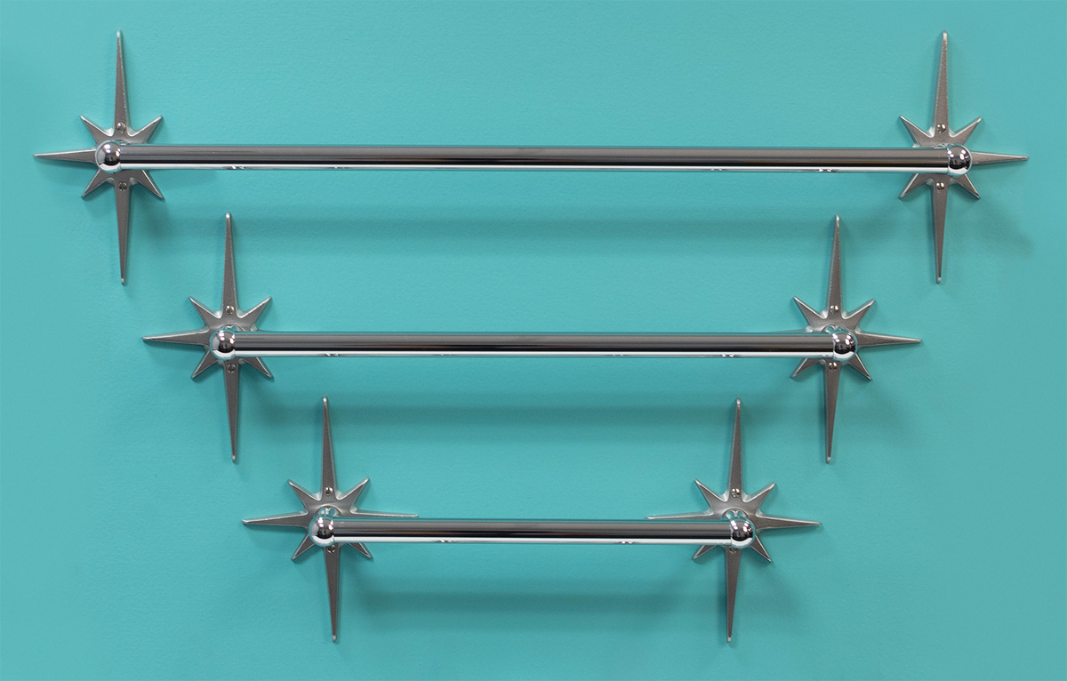 Atomic Starburst Towel Bar | Mid-Century Modern Bathroom Hardware