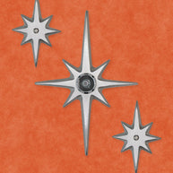 Atomic Starburst Door Trio — 7½-Inch Center Star