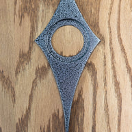 Black frost powder coating is a crackled/ pitted texture that is a mixture of silver and black. still smooth and glossy, has a metallic shine.