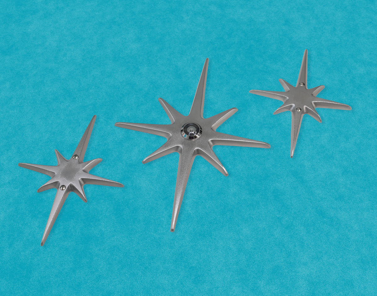 Atomic Starburst Door Trio — 10½-Inch Center Star