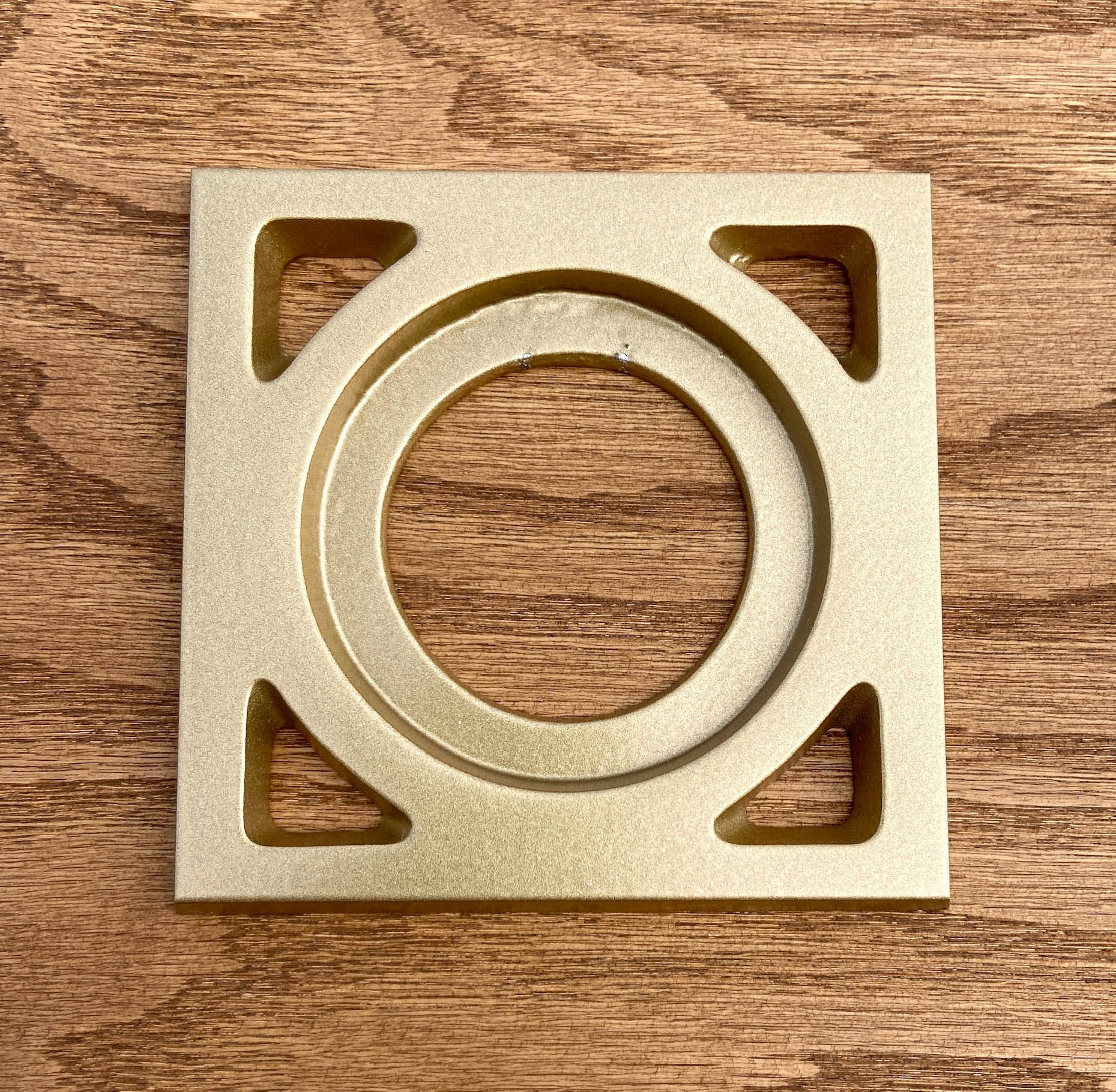 Breezeblock Solo Aluminum Doorknob Escutcheon Plate