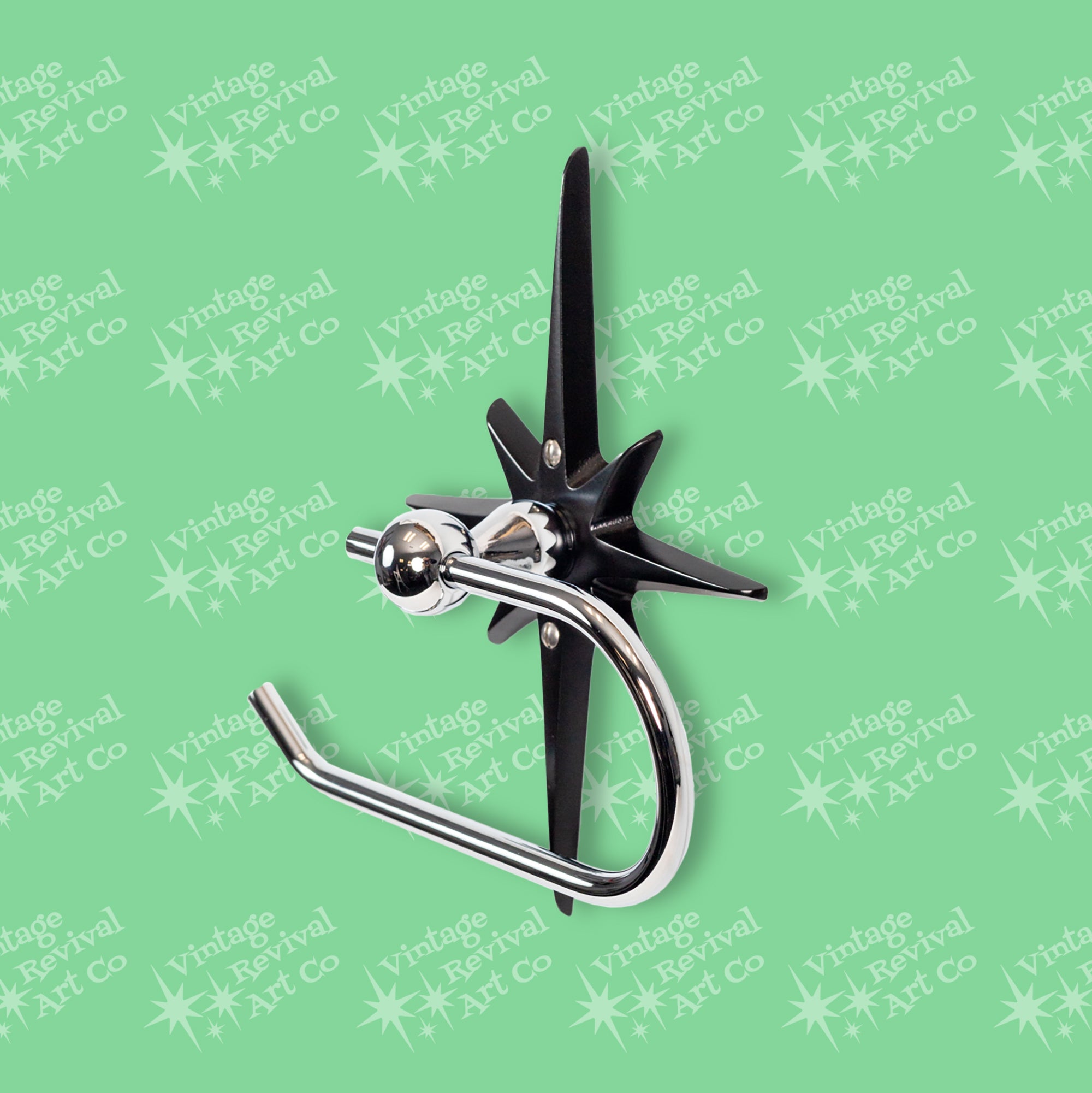 Toilet Paper Holder Atomic Starburst Towel Bar Mid Century Modern