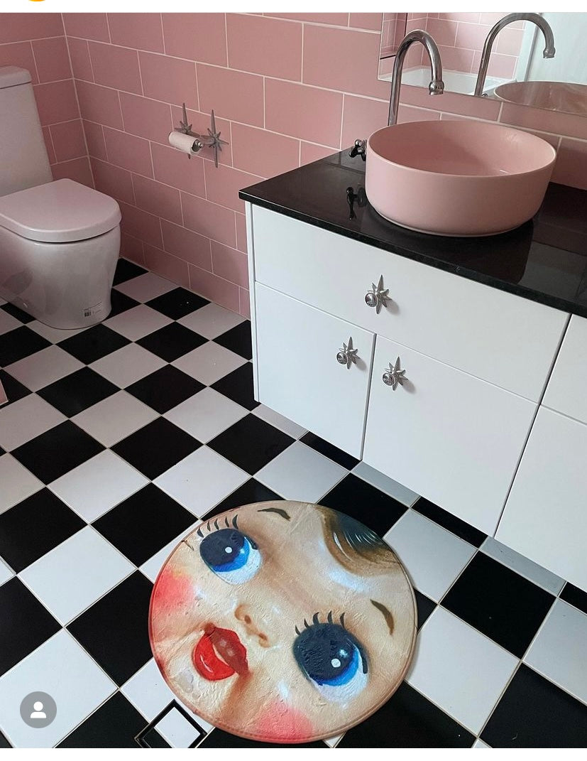 Atomic Starburst bathroom accessories displayed as a coordinated collection.