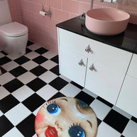 Atomic Starburst bathroom accessories displayed as a coordinated collection.