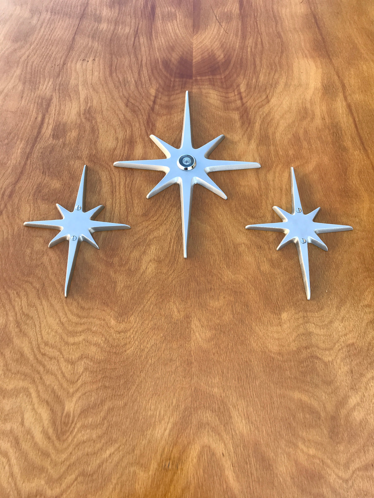 Atomic Starburst Door Trio — 10½-Inch Center Star
