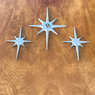 Atomic Starburst Door Trio — 10½-Inch Center Star
