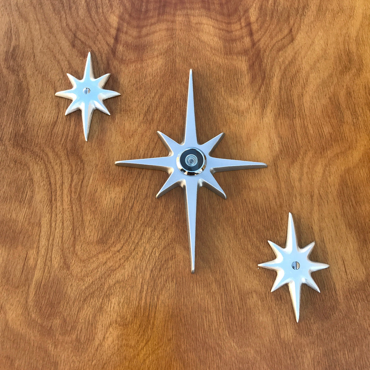 Atomic Starburst Door Trio — 7½-Inch Center Star