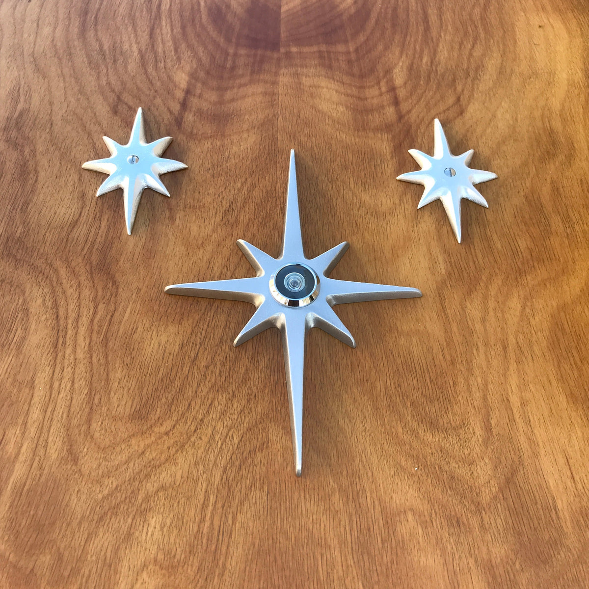 Atomic Starburst Door Trio — 7½-Inch Center Star